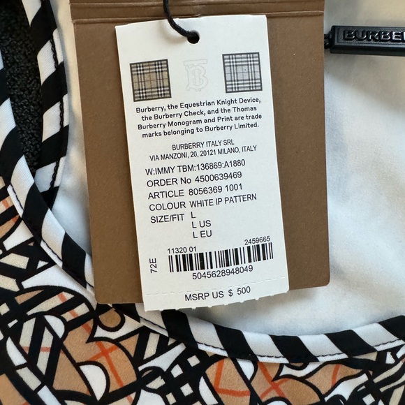 Burberry Monogram Print Cropped Tank Top NEW Szs M & L - Picture 4 of 4